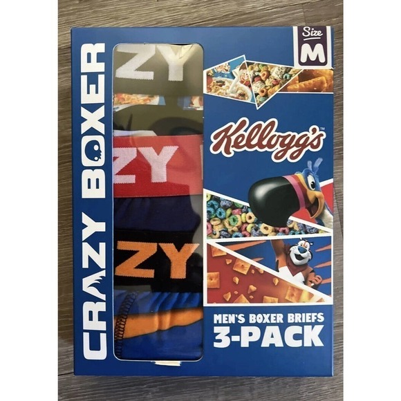 Crazy Boxer 3 Pack Mens XL Boxer Brief Kellogg’s New in Box Fruit Loop… - Picture 5 of 10